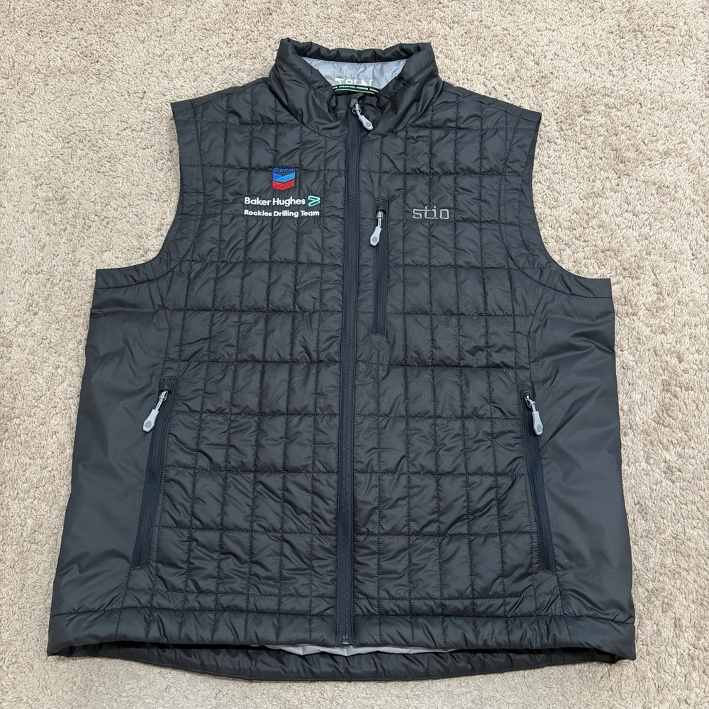 Stio Azura Insulated Vest Men Large Black Full Zip Quilted Puffer Outdoor Hiking